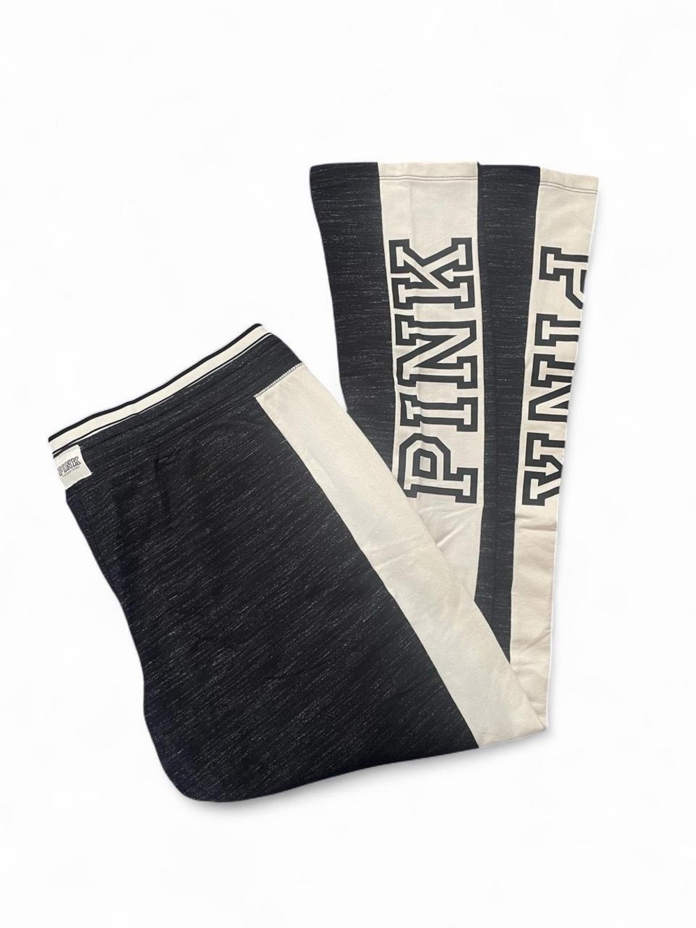 2016 VS Pink • Dark Heather Grey/White Straight Leg Sweatpants • SIZE - LARGE